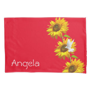 Housse D'oreillers Coque Coussin de tournesol, Dove de fleurs