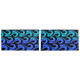 Housse D'oreillers coque coussin des vagues bleues
