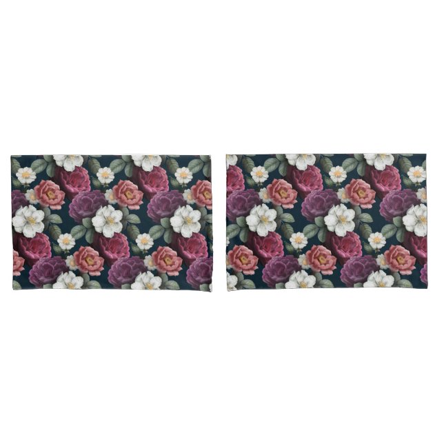 Housse D'oreillers Coque Coussin floral (devant-Set)