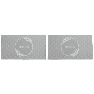 Housse D'oreillers Coque Coussin gris élégant Damask