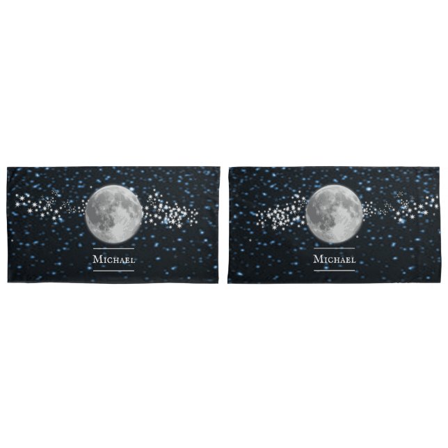 Housse D'oreillers Coque Coussin lunaire personnalisé (devant-Set)