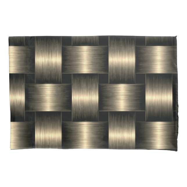 Housse D'oreillers Coque Coussin noir et or (devant)