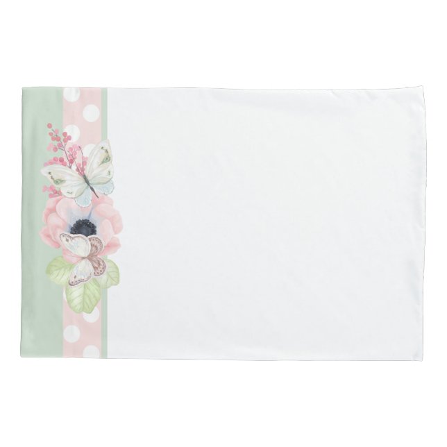 Housse D'oreillers Coque Coussin Pastel Flowers and Butterlies (Dos)