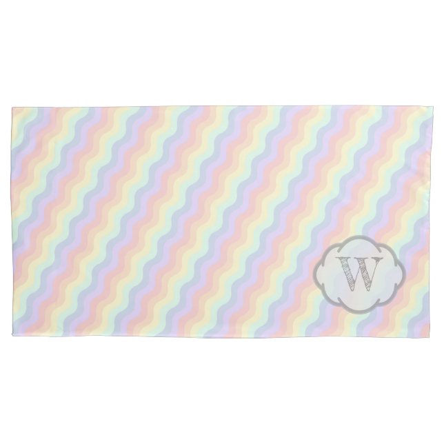 Housse D'oreillers Coque Coussin Pastel Rainbow Waves (devant)