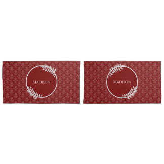 Housse D'oreillers Coque Coussin Red Elegant Damask
