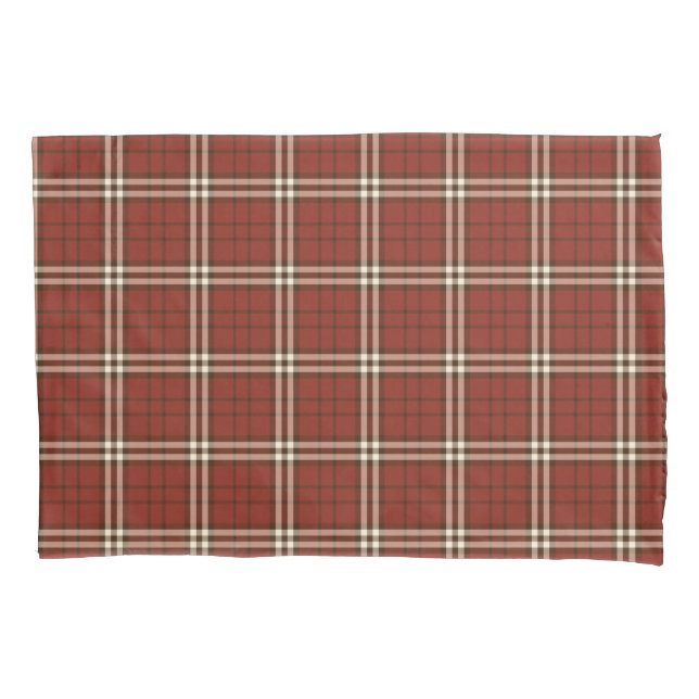 Housse D'oreillers Coque Coussin Red Tartan (devant)