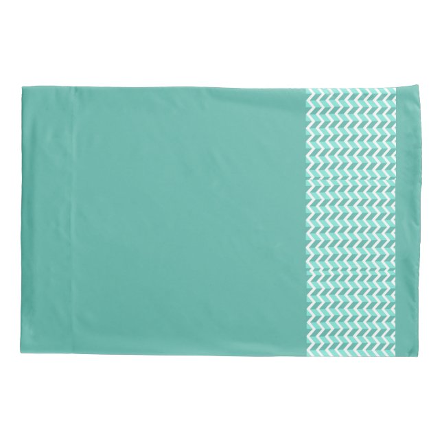 Housse D'oreillers Coque Coussin réversible ZigZag vert (Dos)