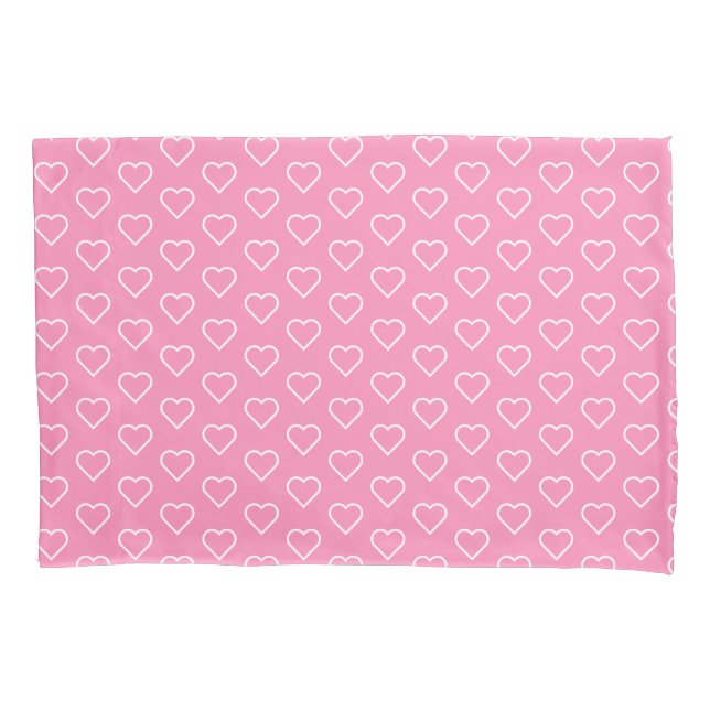 Housse D'oreillers Coque Coussin rose avec coeur (devant)