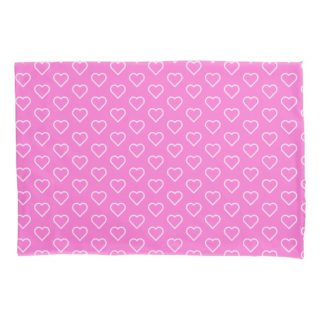 Housse D'oreillers Coque Coussin rose avec Coeurs - Choisir les coule (devant)