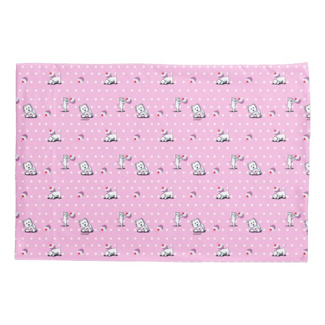 Housse D'oreillers Coque Coussin rose KiniArt Westie Cupcake (Dos)