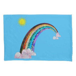 Housse D'oreillers coque coussin Sun et arc-en-ciel 2