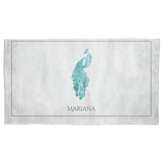 Housse D'oreillers Coque Coussin turquoise Elegant Peacock
