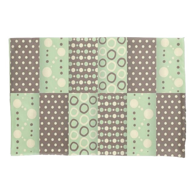 Housse D'oreillers Coque coussin Vert et Brown Circulaire (devant)