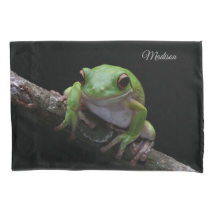Housse D'oreillers Coque de Coussin de grenouille de nom personnalisé