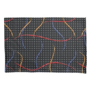 Housse D'oreillers Coque de Coussin de peinture rétro et de points