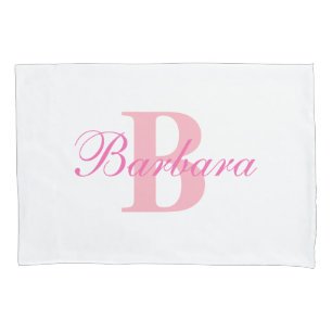 Housse D'oreillers Coque de Coussin personnalisé Monogramme rose