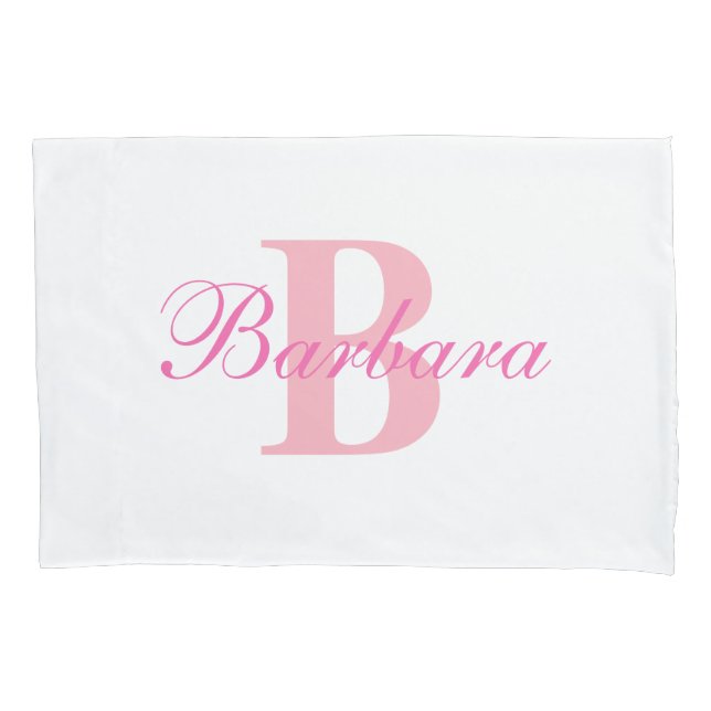 Housse D'oreillers Coque de Coussin personnalisé Monogramme rose (devant)