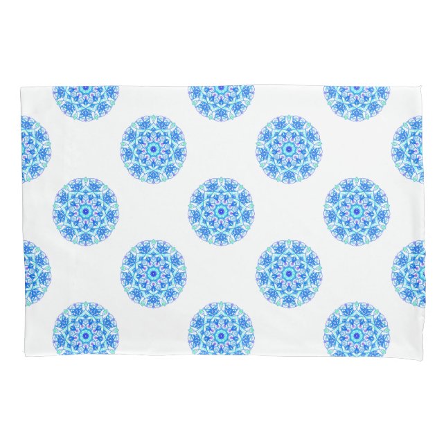 Housse D'oreillers Coque Motif Coussin Blue Snowflake (devant)