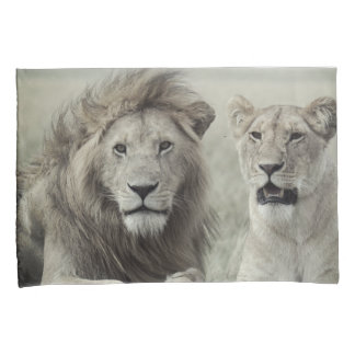 Housse D'oreillers Coques Coussin Lion Pair (standard ou king size)