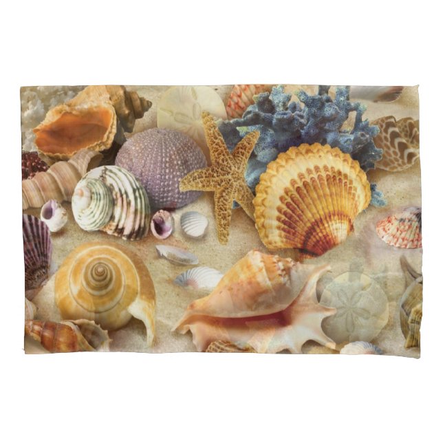 Housse D'oreillers Coques de mer sur la plage (devant)