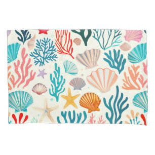 Housse D'oreillers Coquillage de corail d'été tropical coloré