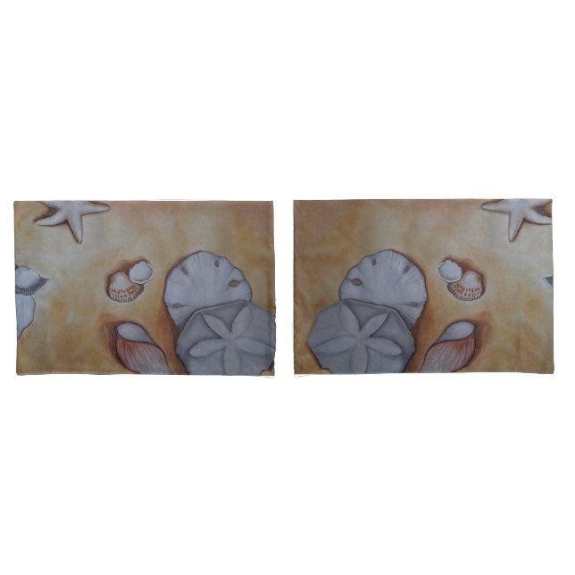 Housse D'oreillers Coquillages de sable (devant-Set)