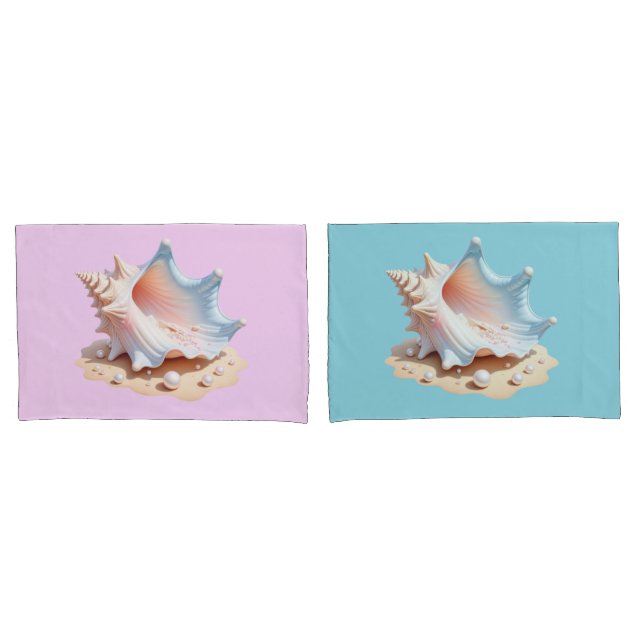 Housse D'oreillers coquille de conque (devant-Set)