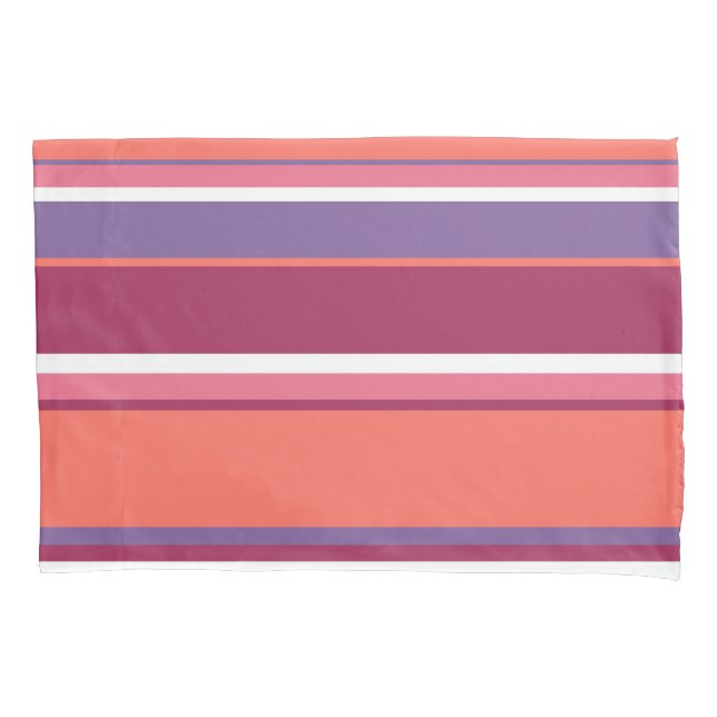 Housse D'oreillers Corail vivant, rouge et violet (devant)