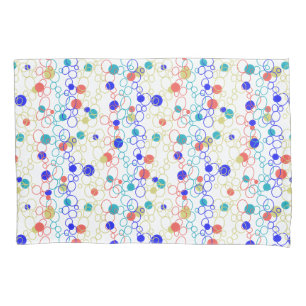 Housse D'oreillers Coral bleu Aqua Lime Cercles verts Points Coussin
