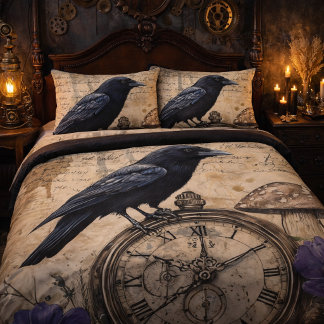 Housse D'oreillers Corbeau gothique vintage