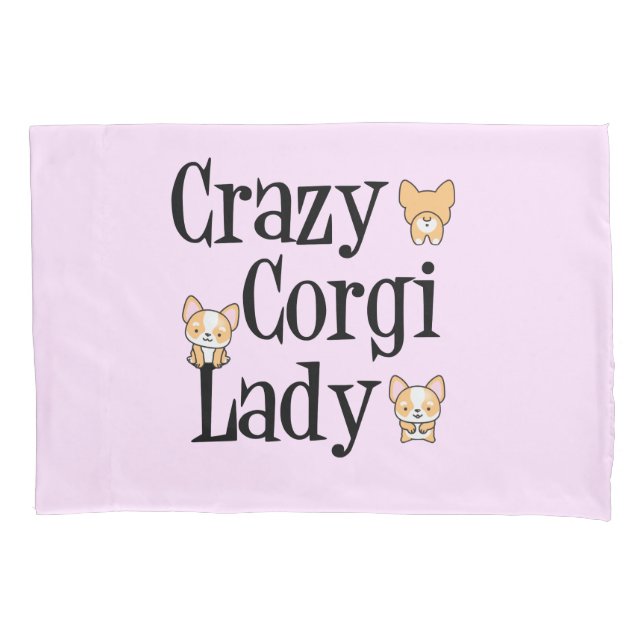 Housse D'oreillers Corgi Lady Rose Crazy (devant)