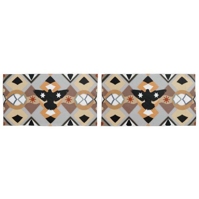 Housse D'oreillers Corneille amérindienne (devant-Set)