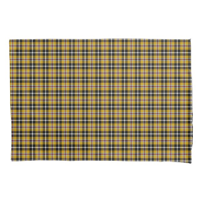 Housse D'oreillers Cornouailles National Tartan Jaune et Noir Plaid (devant-gauche)
