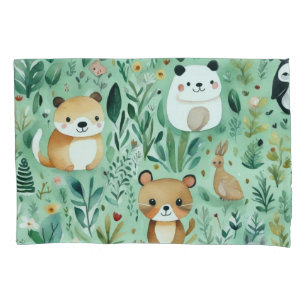 Housse D'oreillers Cottage carré vert champ magnétique Cadre magnétiq