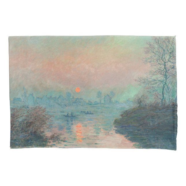 Housse D'oreillers Coucher de soleil de Monet sur la Seine Impression (devant)