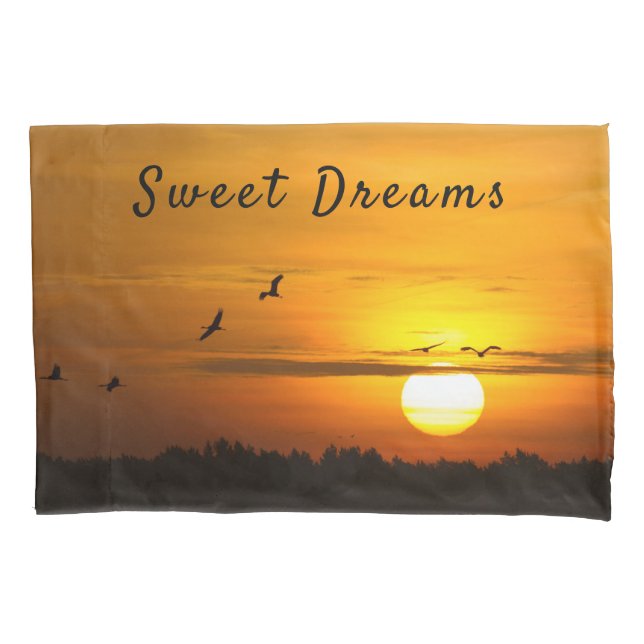 Housse D'oreillers Coucher de soleil Romantique orange et noir Sweet  (devant)