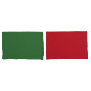 Housse D'oreillers Couleur rouge et verte