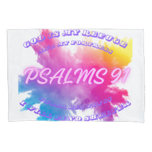 Housse D'oreillers Couleur vive éclaboussures Psaume 91