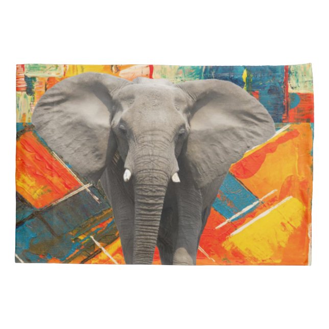 Housse D'oreillers Couleurs Abstraites du Coque coussin Elephant (Dos)
