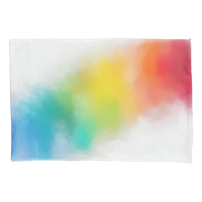 Housse D'oreillers Couleurs arc-en-ciel modernes rose rouge bleu viol (devant)