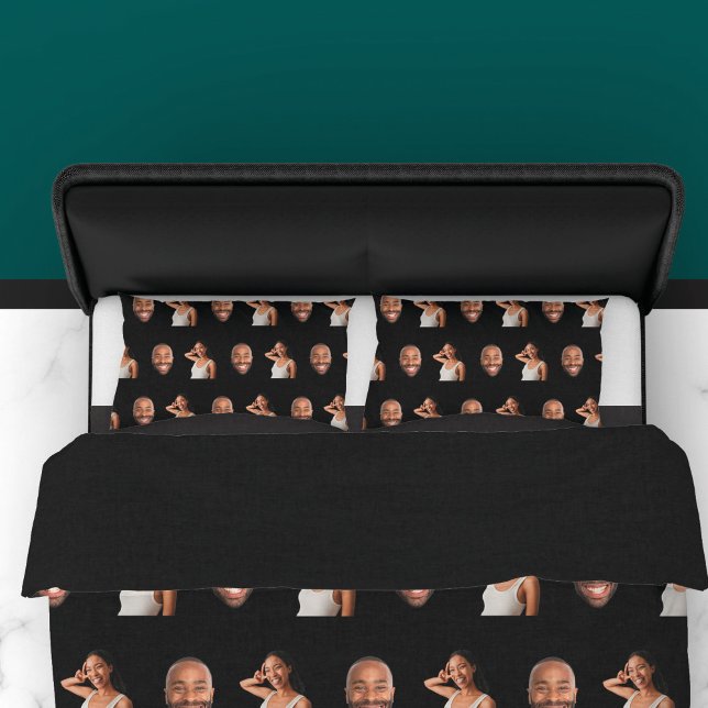 Housse D'oreillers Couple amusant Personnalisé 2 Visage Photo (Funny Couple Personalized 2 Face Photo Pillow Case)