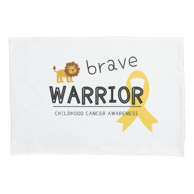Housse D'oreillers courageux guerrier cancer de l'enfance Pillowcase (devant)