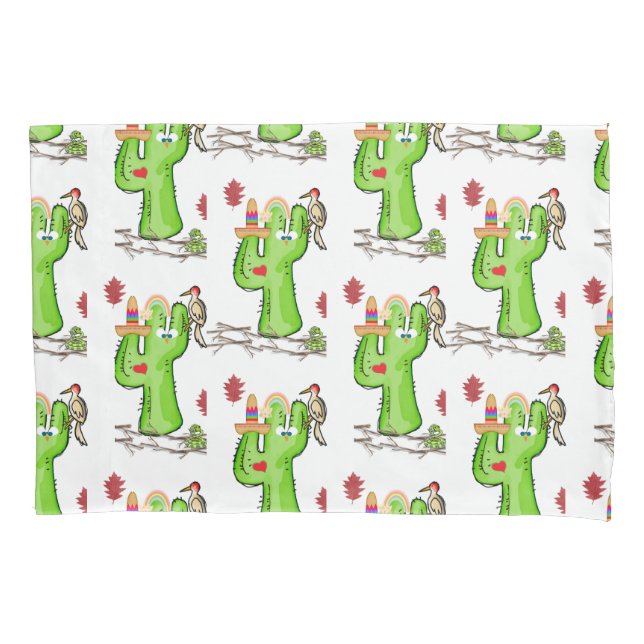 Housse D'oreillers Coussin Coque Bird Cactus (devant)