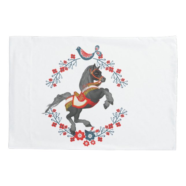 Housse D'oreillers Coussin Coque Horse Floral (Dos)