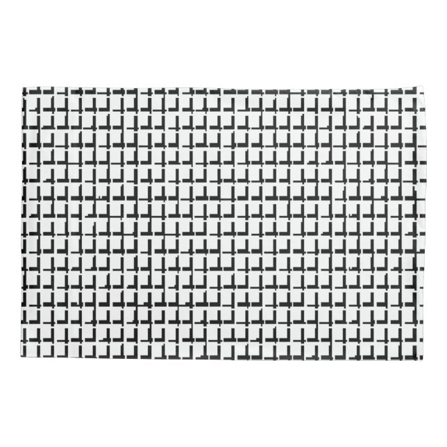 Housse D'oreillers Coussin Coque Noir et Blanc Carrés (Dos)