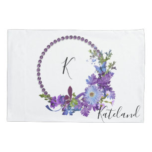 Housse D'oreillers Coussin Coque violet floral