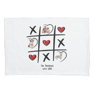 Housse D'oreillers Coussin de la famille Tic-Tac-Toe avec photos