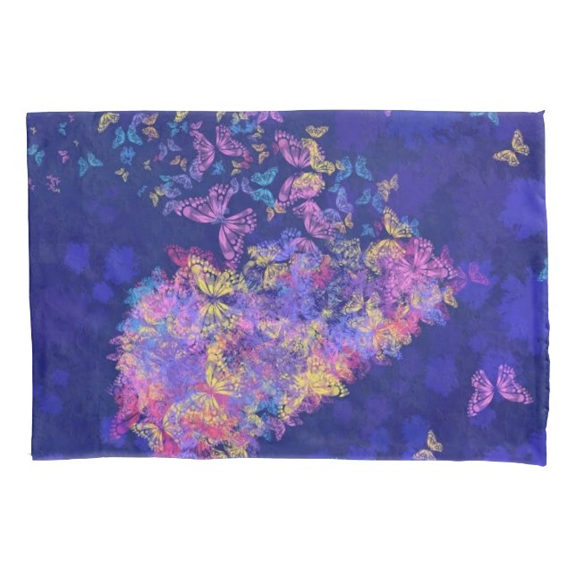 Housse D'oreillers coussin de papillons cardiaques Coque (devant)