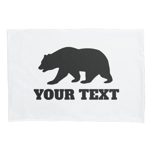 Housse D'oreillers Coussin de silhouette pour ours grizzli personnali (devant)
