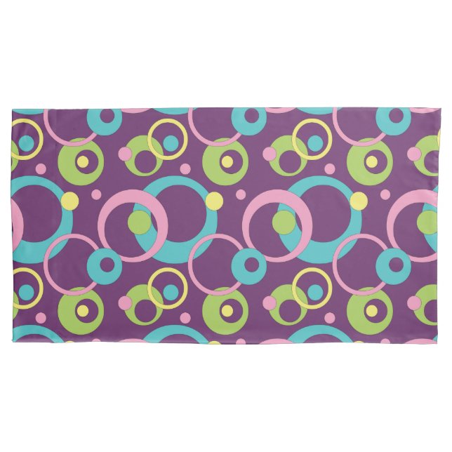 Housse D'oreillers Coussin Funky Purple Circles (devant)